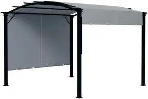 Aosom 11' x 11' Outdoor Retractable Pergola with Canopy for Backyard, Gray Aosom 11' x 11' Outdoor Retractable Pergola with Canopy for Backyard, Gray