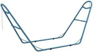 Aosom Hammock Stand, Portable Adjustable Steel Frame Hammock Stand, Weather Resistant, 10.3', 550 lbs. Capacity, Blue Aosom Hammock Stand, Portable Adjustable Steel Frame Hammock Stand, Weather Resistant, 10.3', 550 lbs. Capacity, Blue