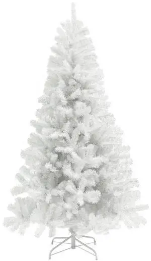 Aosom 7.5ft Unlit Artificial White Christmas Tree, Holiday Décor with 1346 Branch Tips, Auto Open and Steel Base Aosom 7.5ft Unlit Artificial White Christmas Tree, Holiday Décor with 1346 Branch Tips, Auto Open and Steel Base