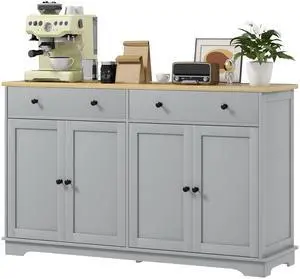 Aosom Modern Sideboard, Buffet Cabinet with Storage Drawers, Adjustable Shelves for Living Room, Dining Room, Entryway, Gray Aosom Modern Sideboard, Buffet Cabinet with Storage Drawers, Adjustable Shelves for Living Room, Dining Room, Entryway, Gray