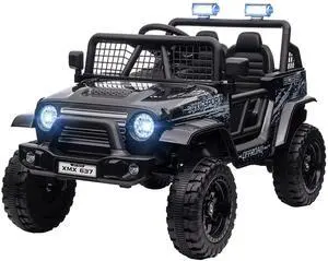 AosomQaba 12V Ride on Car, Ride on Truck w/ Remote, 4 Suspension Wheels, 3 MPH Max Speed, Music, Horn & Lights, Black AosomQaba 12V Ride on Car, Ride on Truck w/ Remote, 4 Suspension Wheels, 3 MPH Max Speed, Music, Horn & Lights, Black