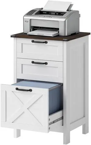 Aosom Vertical File Cabinet with 3 Drawers, Rustic Farmhouse Office Storage Cabinet for A4, Letter Size, Distressed White Aosom Vertical File Cabinet with 3 Drawers, Rustic Farmhouse Office Storage Cabinet for A4, Letter Size, Distressed White