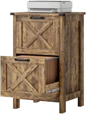 Aosom Vertical File Cabinet with 2 Drawers, Rustic Farmhouse Office Storage Cabinet for A4, Letter Size, Rustic Brown Aosom Vertical File Cabinet with 2 Drawers, Rustic Farmhouse Office Storage Cabinet for A4, Letter Size, Rustic Brown
