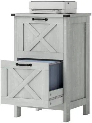 Aosom Vertical File Cabinet with 2 Drawers, Rustic Farmhouse Office Storage Cabinet for A4, Letter Size, Distressed Light Gray Aosom Vertical File Cabinet with 2 Drawers, Rustic Farmhouse Office Storage Cabinet for A4, Letter Size, Distressed Light Gray