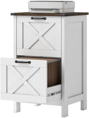 Aosom Vertical File Cabinet with 2 Drawers, Rustic Farmhouse Office Storage Cabinet for A4, Letter Size, Distressed White Aosom Vertical File Cabinet with 2 Drawers, Rustic Farmhouse Office Storage Cabinet for A4, Letter Size, Distressed White