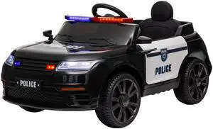 AosomQaba 12V Kids Ride on Car w/ Remote Control, Siren, Light, Music, Spring Suspension, Horn & Transport Wheel, Black AosomQaba 12V Kids Ride on Car w/ Remote Control, Siren, Light, Music, Spring Suspension, Horn & Transport Wheel, Black