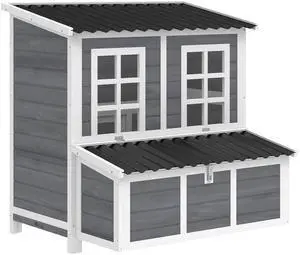 Aosom Wooden Chicken Coop with Nesting Box, Pull-Out Tray, Waterproof Roof, 39" Chicken House for 4-6 Chickens, Rabbits Aosom Wooden Chicken Coop with Nesting Box, Pull-Out Tray, Waterproof Roof, 39" Chicken House for 4-6 Chickens, Rabbits