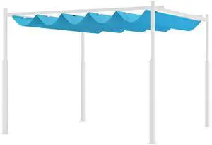 Aosom 10' x 10' Retractable Pergola Canopy with Magnetic Fixture, UPF30+ Outdoor Pergola, Blue Aosom 10' x 10' Retractable Pergola Canopy with Magnetic Fixture, UPF30+ Outdoor Pergola, Blue