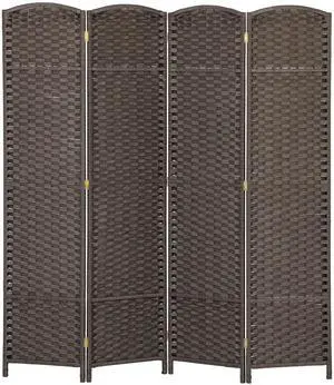 Aosom Folding Room Divider Screen 4 Panel 5.6 ' Tall Privacy Screen Freestanding Room Partition for Home Office, Brown Aosom Folding Room Divider Screen 4 Panel 5.6 ' Tall Privacy Screen Freestanding Room Partition for Home Office, Brown