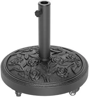 Aosom Round Patio Umbrella Base, 46 lbs Resin Umbrella Base with Wheels, Outdoor Umbrella Stand for 1.3"/1.5"/1.9" Umbrella Poles for Outdoor, Lawn, Poolside, Black Aosom Round Patio Umbrella Base, 46 lbs Resin Umbrella Base with Wheels, Outdoor Umbrella Stand for 1.3"/1.5"/1.9" Umbrella Poles for Outdoor, Lawn, Poolside, Black