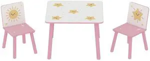 AosomQaba 3-Piece Kids Toddler Table and Chair Set Furniture for Boys and Girls Aged 3-8, Bedroom, Nursery, Playroom, Pink AosomQaba 3-Piece Kids Toddler Table and Chair Set Furniture for Boys and Girls Aged 3-8, Bedroom, Nursery, Playroom, Pink