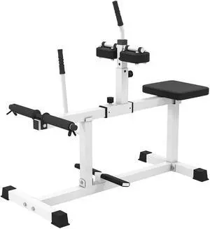 AosomSoozier Adjustable Steel Seated Calf Raise Exercise Strength Training Gym Equipment, White AosomSoozier Adjustable Steel Seated Calf Raise Exercise Strength Training Gym Equipment, White