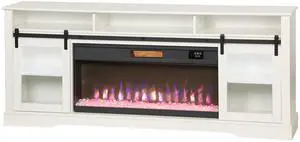 Aosom Fireplace TV Stand for TVs Up to 80 Inch, TV Console with Electric Fireplace, Open Storage and Side Cabinets, White Aosom Fireplace TV Stand for TVs Up to 80 Inch, TV Console with Electric Fireplace, Open Storage and Side Cabinets, White