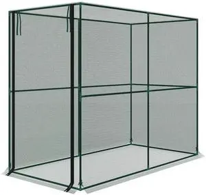 Aosom Crop Cage, Plant Protection Tent with Zippered Door, Plant Protector from Animals for Vegetables Flowers Fruits, Green Aosom Crop Cage, Plant Protection Tent with Zippered Door, Plant Protector from Animals for Vegetables Flowers Fruits, Green