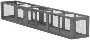 Aosom Wooden 98" Cat Tunnel for Outdoor with Combinable Design, 8 Doors, Dark Gray Aosom Wooden 98" Cat Tunnel for Outdoor with Combinable Design, 8 Doors, Dark Gray