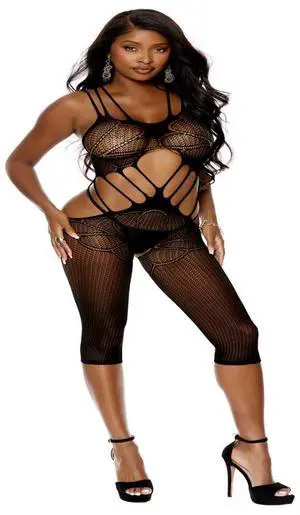 Elegant Moments Crochet mid length bodystocking with open crotch, 90% Nylon, 10% Spandex Bodystocking Hosiery/Clothing , 90% Nylon, 10% Spandex, Black, One Size Elegant Moments Crochet mid length bodystocking with open crotch, 90% Nylon, 10% Spandex Bodystocking Hosiery/Clothing , 90% Nylon, 10% Spandex, Black, One Size