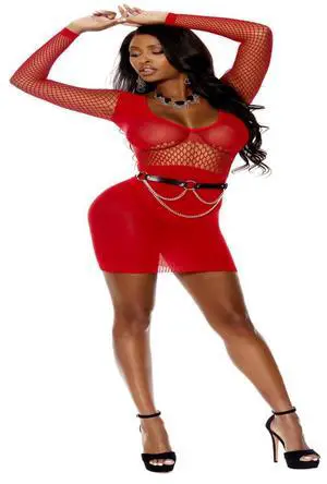 Elegant Moments Opaque and fence net long sleeve mini dress, 90% Nylon, 10% Spandex Dress Hosiery/Clothing , 90% Nylon, 10% Spandex, Red, One Size Elegant Moments Opaque and fence net long sleeve mini dress, 90% Nylon, 10% Spandex Dress Hosiery/Clothing , 90% Nylon, 10% Spandex, Red, One Size