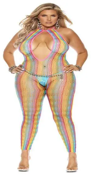 Elegant Moments Crochet net footless bodystocking with open crotch , 90% Nylon, 10% Spandex Bodystocking Hosiery/Clothing , 90% Nylon, 10% Spandex, Multi, Queen Size Elegant Moments Crochet net footless bodystocking with open crotch , 90% Nylon, 10% Spandex Bodystocking Hosiery/Clothing , 90% Nylon, 10% Spandex, Multi, Queen Size