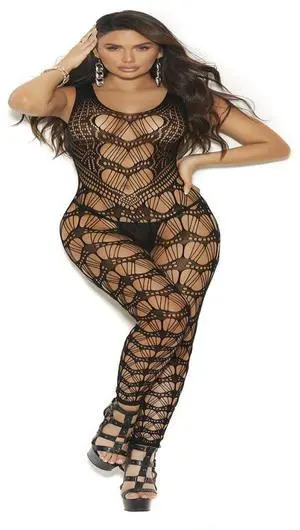 Elegant Moments Crochet footless bodystocking with open crotch, 90% Nylon, 10% Spandex Bodystocking Hosiery/Clothing , 90% Nylon, 10% Spandex, Black, One Size Elegant Moments Crochet footless bodystocking with open crotch, 90% Nylon, 10% Spandex Bodystocking Hosiery/Clothing , 90% Nylon, 10% Spandex, Black, One Size