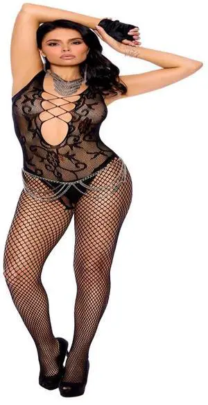 Elegant Moments Diamond net and lace bodystocking with criss cross front and back detail Open crotch, 90% Nylon, 10% Spandex Bodystocking Hosiery/Clothing , 90% Nylon, 10% Spandex, Black, One Size Elegant Moments Diamond net and lace bodystocking with criss cross front and back detail Open crotch, 90% Nylon, 10% Spandex Bodystocking Hosiery/Clothing , 90% Nylon, 10% Spandex, Black, One Size