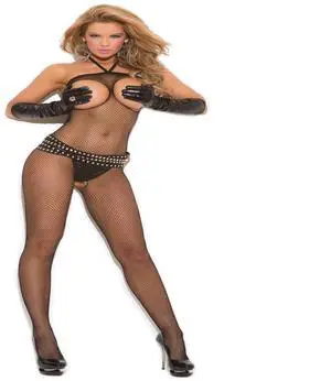 Elegant Moments Seamless fishnet halter bodystocking with open bust and crotch, 100% Nylon Bodystocking Hosiery/Clothing , 100% Nylon, Black, One Size Elegant Moments Seamless fishnet halter bodystocking with open bust and crotch, 100% Nylon Bodystocking Hosiery/Clothing , 100% Nylon, Black, One Size