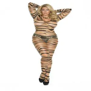 Elegant Moments Sheer zebra print long sleeve bodystocking with open crotch , 100% Nylon Bodystocking Hosiery/Clothing , 100% Nylon , Nude/Black, Queen Size Elegant Moments Sheer zebra print long sleeve bodystocking with open crotch , 100% Nylon Bodystocking Hosiery/Clothing , 100% Nylon , Nude/Black, Queen Size