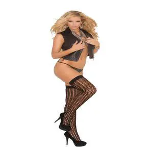 Elegant Moments Lycra crochet thigh high , 85% Nylon, 15% Spandex Thigh High Hosiery , 85% Nylon, 15% Spandex, Black, One Size Elegant Moments Lycra crochet thigh high , 85% Nylon, 15% Spandex Thigh High Hosiery , 85% Nylon, 15% Spandex, Black, One Size