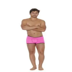 Elegant Moments Men's striped mesh boxer brief, 90% Nylon 10% Spandex Brief Menswear , 90% Nylon 10% Spandex, Neon Pink, S/M Elegant Moments Men's striped mesh boxer brief, 90% Nylon 10% Spandex Brief Menswear , 90% Nylon 10% Spandex, Neon Pink, S/M