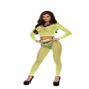 Elegant Moments Long sleeve diamond net top and matching leggings, 90% Nylon, 10% Spandex Cami Set 2 pc. Set , 90% Nylon, 10% Spandex, Chartreuse, One Size Elegant Moments Long sleeve diamond net top and matching leggings, 90% Nylon, 10% Spandex Cami Set 2 pc. Set , 90% Nylon, 10% Spandex, Chartreuse, One Size