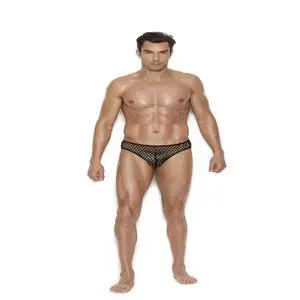 Elegant Moments Men's fishnet thong back brief , 100% Polyester Brief Thong Menswear, 100% Polyester, Black, L/XL Elegant Moments Men's fishnet thong back brief , 100% Polyester Brief Thong Menswear, 100% Polyester, Black, L/XL