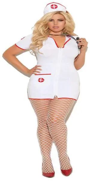 Elegant Moments Head Nurse - 2 pc costume includes zip front mini dress and head piece, 100% Polyester Costumes 2 pc. Set Dress, 100% Polyester, White, 3X/4X Elegant Moments Head Nurse - 2 pc costume includes zip front mini dress and head piece, 100% Polyester Costumes 2 pc. Set Dress, 100% Polyester, White, 3X/4X