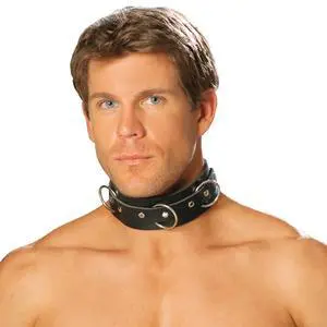 Elegant Moments Men's leather collar with O rings and nail heads , 100% Leather Collar Accessory Menswear, 100% Leather, Black, One Size Elegant Moments Men's leather collar with O rings and nail heads , 100% Leather Collar Accessory Menswear, 100% Leather, Black, One Size