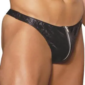 Elegant Moments Men's leather zip up thong *Available Boxed, 100% Leather Thong Menswear , 100% Leather, Black, One Size Elegant Moments Men's leather zip up thong *Available Boxed, 100% Leather Thong Menswear , 100% Leather, Black, One Size