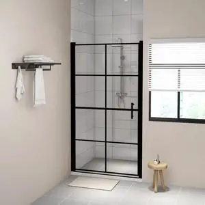 vidaXL Shower Doors Tempered Glass 39.4"x70.1" Black vidaXL Shower Doors Tempered Glass 39.4"x70.1" Black