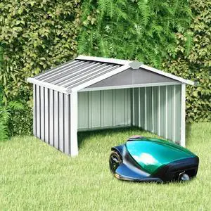 vidaXL Garden Robot Lawnmower Shed 36.2"x38.2"x24.8" Galvanized Steel Gray vidaXL Garden Robot Lawnmower Shed 36.2"x38.2"x24.8" Galvanized Steel Gray