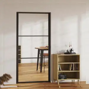 vidaXL Interior Door ESG Glass and Aluminum 40.4"x79.3" Black vidaXL Interior Door ESG Glass and Aluminum 40.4"x79.3" Black