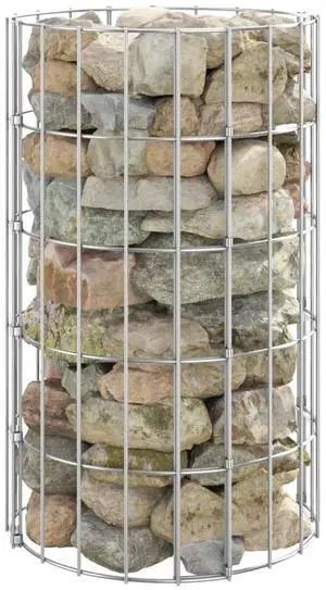 vidaXL Circular Gabion Pole Galvanized Steel Ã11.8"x19.7 vidaXL Circular Gabion Pole Galvanized Steel Ã11.8"x19.7