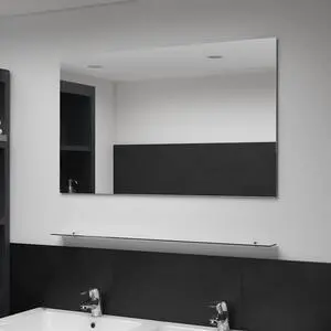 vidaXL Wall Mirror with Shelf 39.4"x23.6" Tempered Glass vidaXL Wall Mirror with Shelf 39.4"x23.6" Tempered Glass