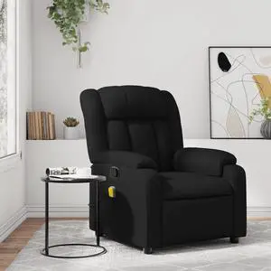 vidaXL Massage Recliner Chair Black Faux Leather vidaXL Massage Recliner Chair Black Faux Leather
