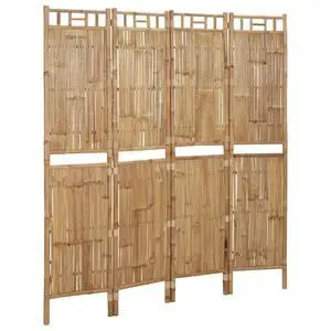 vidaXL 4-Panel Room Divider Bamboo 63"x70.9 vidaXL 4-Panel Room Divider Bamboo 63"x70.9