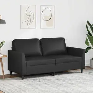vidaXL 2-Seater Sofa Black 55.1" Faux Leather vidaXL 2-Seater Sofa Black 55.1" Faux Leather