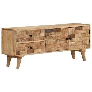vidaXL TV Stand with 2 Drawers 43.3"x11.8"x17.7" Solid Wood Mango vidaXL TV Stand with 2 Drawers 43.3"x11.8"x17.7" Solid Wood Mango