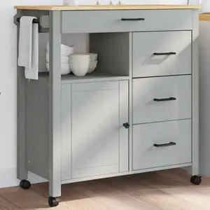 vidaXL Kitchen Trolley MONZA 33.1"x15.7"x34.8" Solid Wood Pine vidaXL Kitchen Trolley MONZA 33.1"x15.7"x34.8" Solid Wood Pine