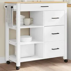 vidaXL Kitchen Trolley MONZA 33.1"x15.7"x34.8" Solid Wood Pine vidaXL Kitchen Trolley MONZA 33.1"x15.7"x34.8" Solid Wood Pine