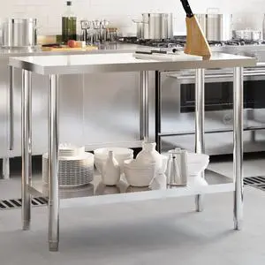 vidaXL Kitchen Work Table 43.3"x21.7"x33.5" Stainless Steel vidaXL Kitchen Work Table 43.3"x21.7"x33.5" Stainless Steel