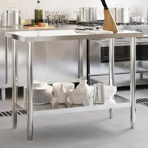 vidaXL Kitchen Work Table 43.3"x21.7"x33.5" Stainless Steel vidaXL Kitchen Work Table 43.3"x21.7"x33.5" Stainless Steel