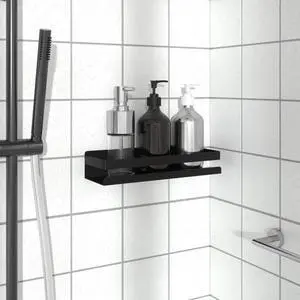 vidaXL Shower Shelf Matt Black 11.8"x3.9"x2.4" Brushed 304 Stainless Steel vidaXL Shower Shelf Matt Black 11.8"x3.9"x2.4" Brushed 304 Stainless Steel