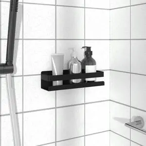 vidaXL Shower Shelf Matt Black 9.1"x2.6"x2.4" Brushed 304 Stainless Steel vidaXL Shower Shelf Matt Black 9.1"x2.6"x2.4" Brushed 304 Stainless Steel