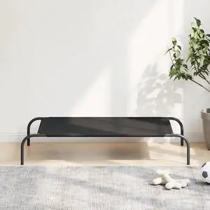 vidaXL Elevated Dog Bed Black 43.3"x25.6"x7.9" Oxford Fabric and Steel vidaXL Elevated Dog Bed Black 43.3"x25.6"x7.9" Oxford Fabric and Steel
