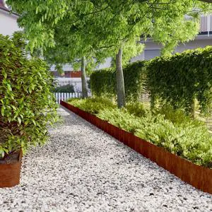 vidaXL Lawn Edgings 10 pcs 7.9"x40.6" Flexible Corten steel vidaXL Lawn Edgings 10 pcs 7.9"x40.6" Flexible Corten steel